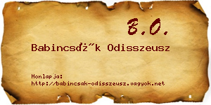 Babincsák Odisszeusz névjegykártya